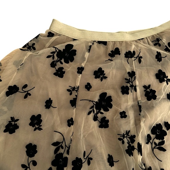 CHICWISH 3D Mesh Tulle Velvet Floral MIDI Skirt Fairycore Whimigoth Size 2XL-3XL - Picture 9 of 16
